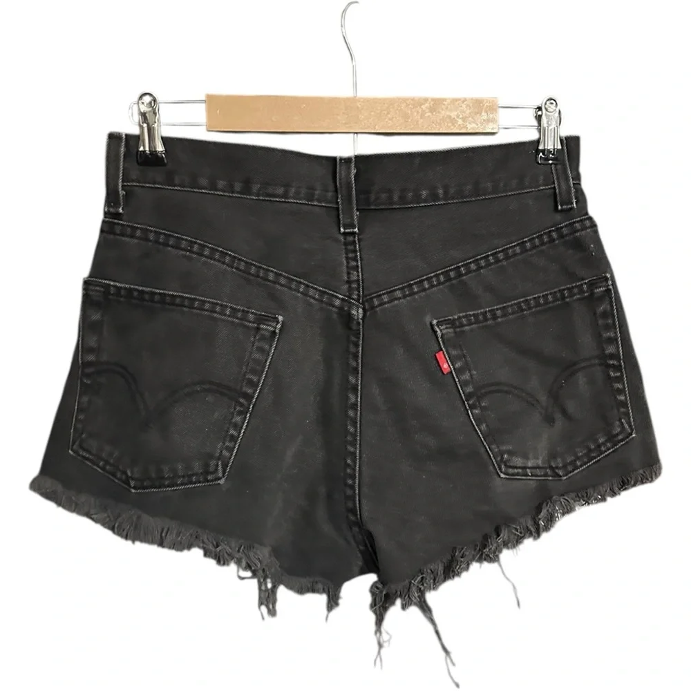 Levis 505 Cut Out Shorts Black Size 31
